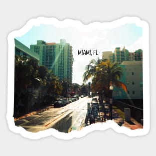 photo Miami Florida blue sky palmtree landscape USA nature lovers Sticker